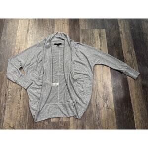 White House Black Market Gray Open Front Cardigan